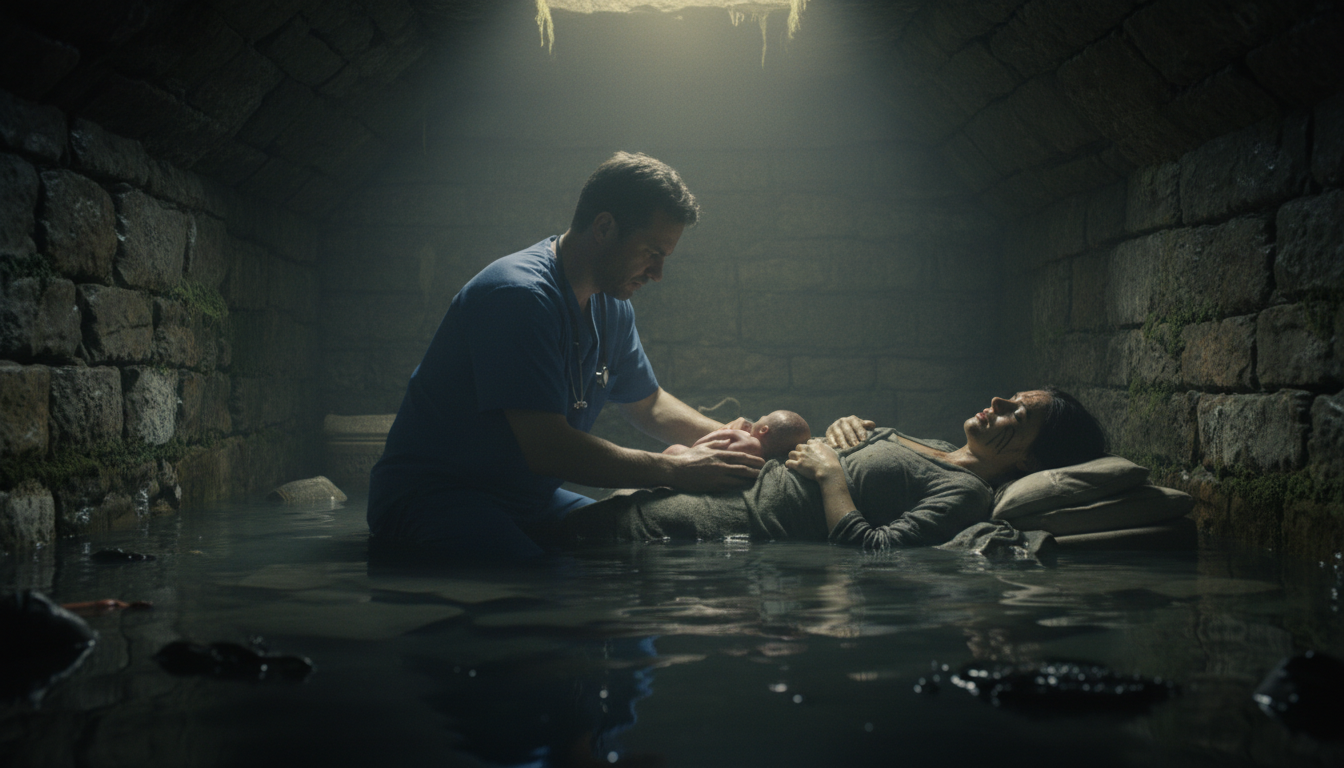 découvrez le récit poignant d'un médecin urgentiste confronté à un accouchement exceptionnel dans une cave inondée et plongée dans le noir, une expérience pleine d'émotions et de courage.